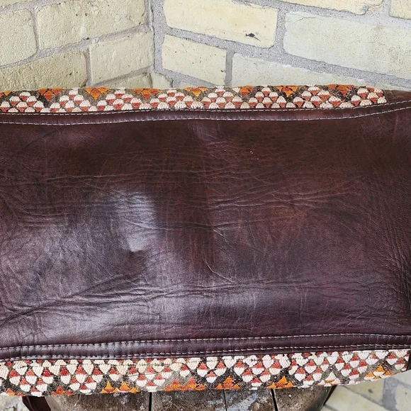 Handmade Leather & Kilim Duffel Bag - Picture 7 of 8